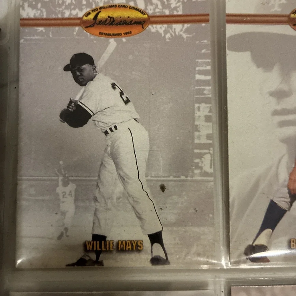 1993 TED WILLIAMS CARD CO  LOT OF 9 BASEBALL CARDS: WILLIE MAYS, LOU GEHRIC